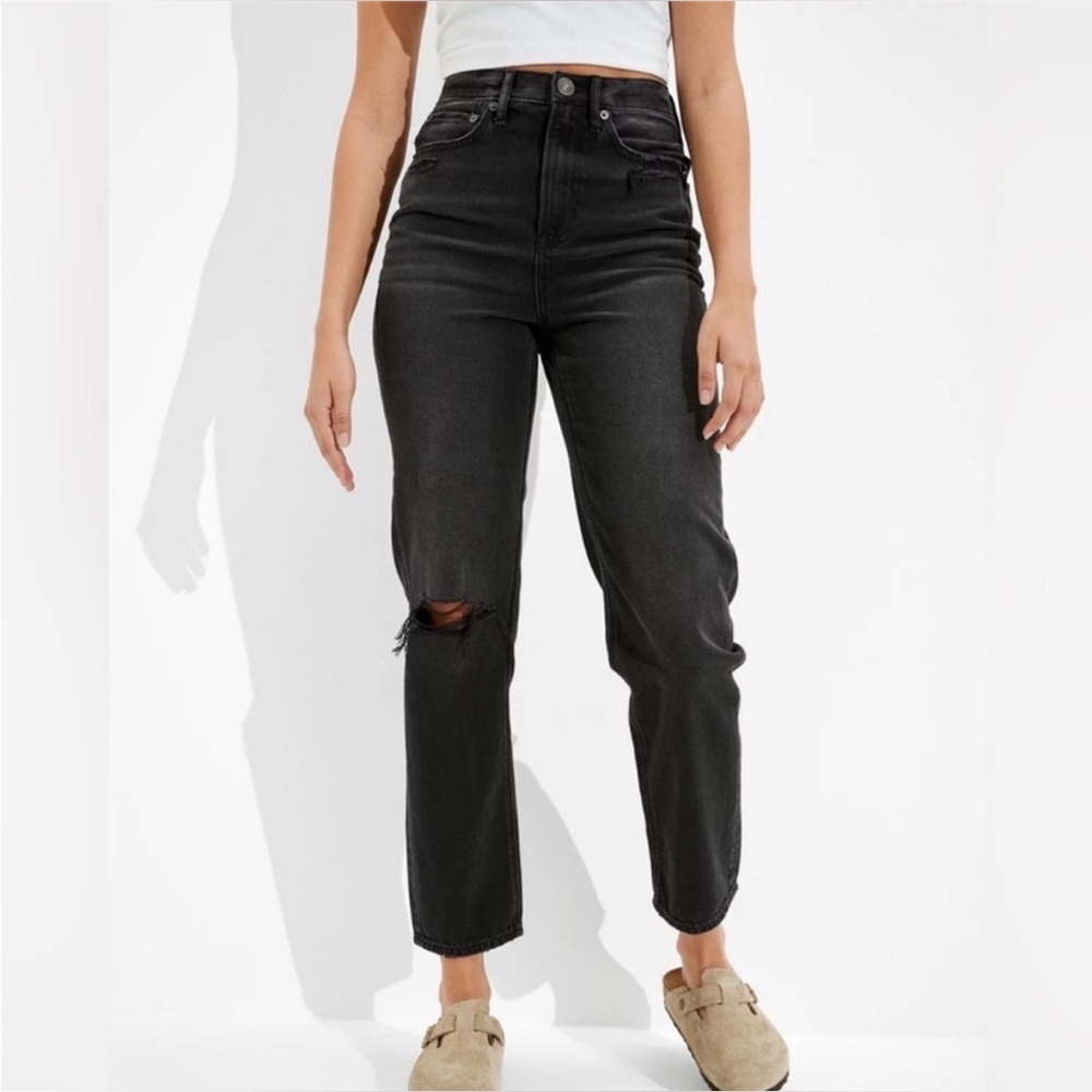 American Eagle Highest Rise 90’s‎ Boyfriend Black Jeans Distressed